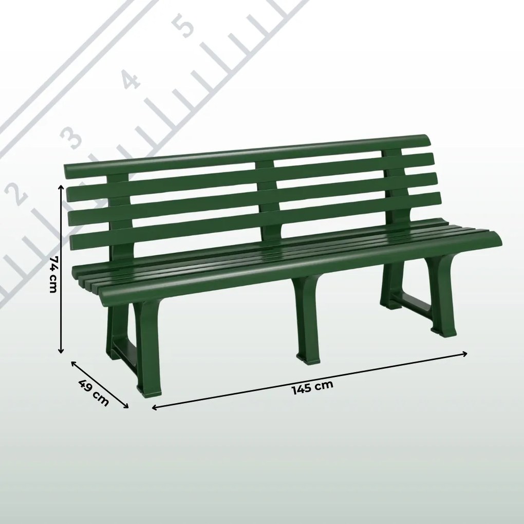 ORCHIDEA kerti pad, 145x49x74cm, zöld I.P.A.E-Progarden