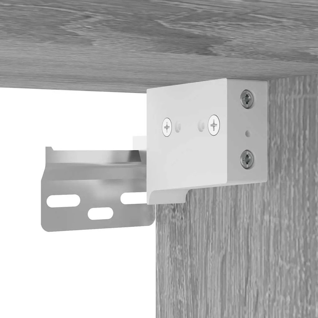 szürke sonoma színű szerelt fa és fém TV-szekrény 80x31x39,5 cm