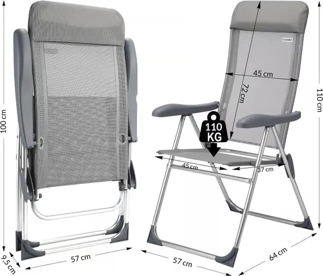 Deuba 4 darabos kempingszék szett - ezüst