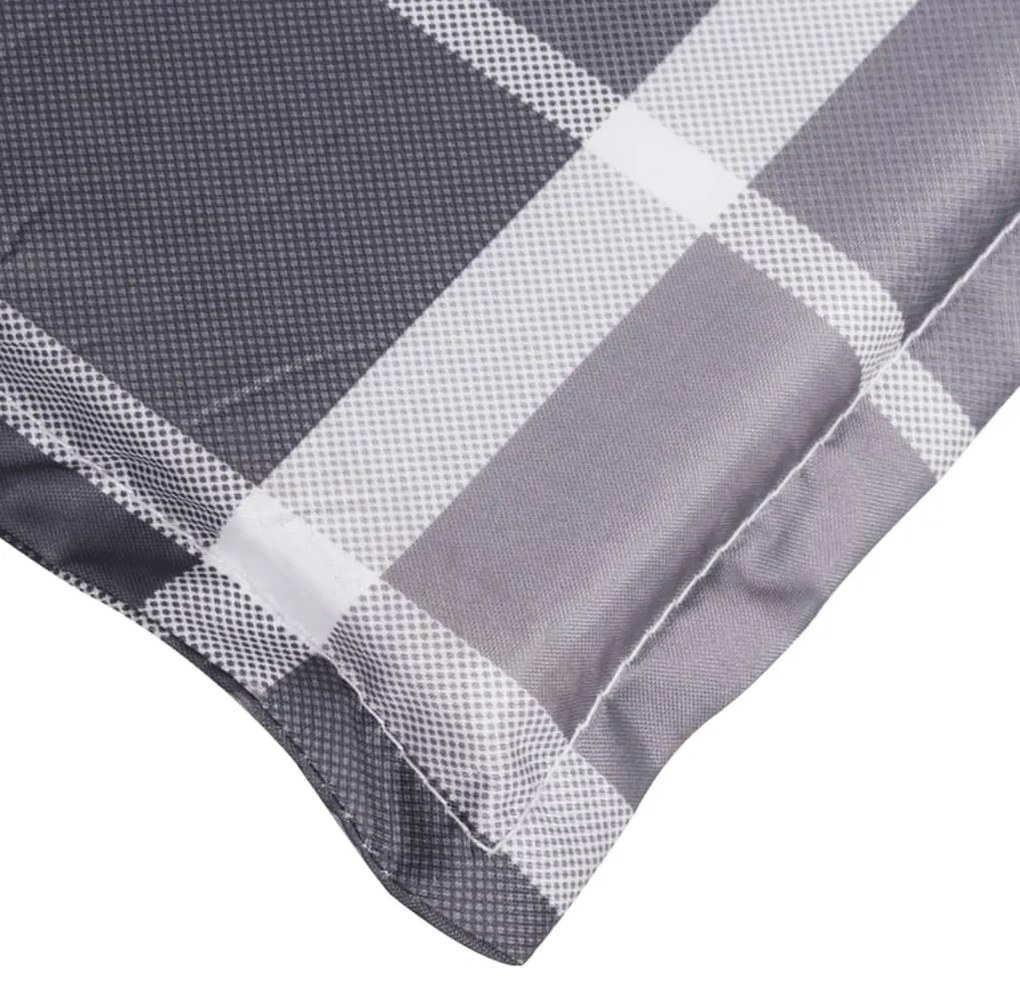 szürke kockás oxford szövet napozóágy párna 200 x 70 x 3 cm