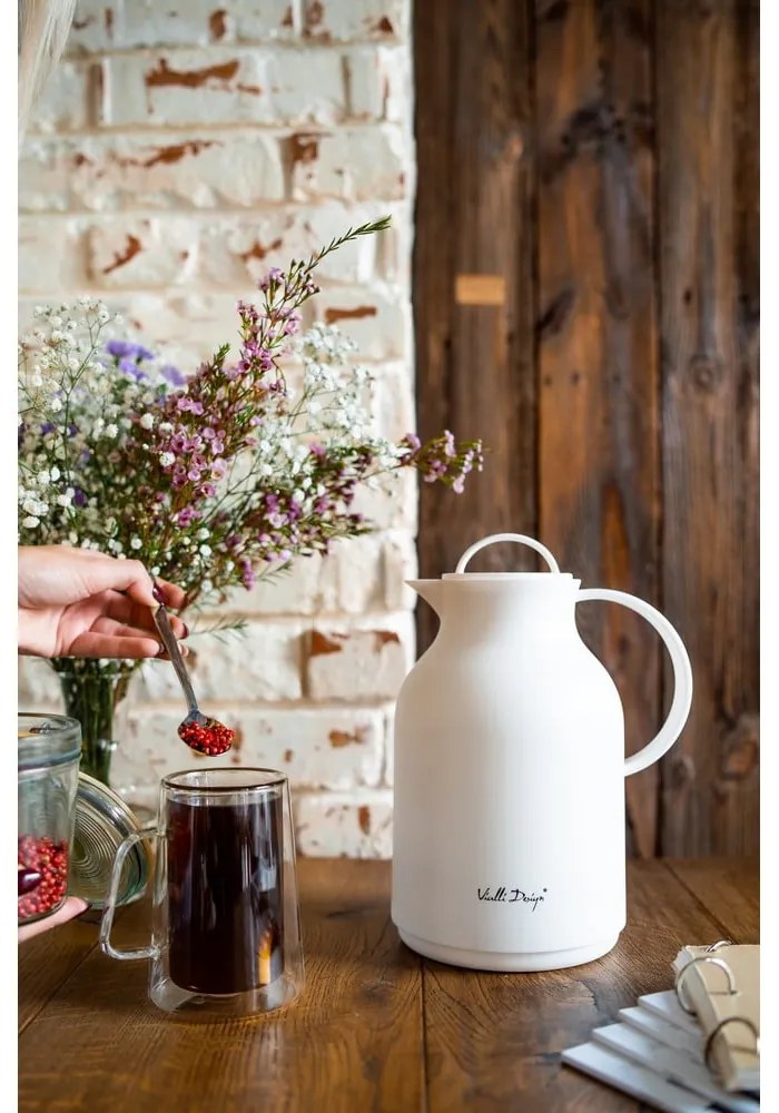 Fehér termosz, 1 l - Vialli Design