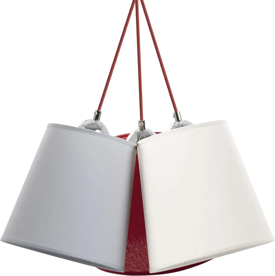 NOVA LUCE 716B-G05X1A-07 A TU ESTILO Ernyős Függesztett Lámpa Piros, Ezüst E27 IP20