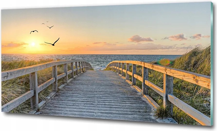 Fotó kép edzett üveg Köd az erdőben 125x50