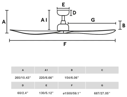FARO 34361WT - Mennyezeti ventilátor OUTWOOD L barna/fehér, átmérő 150 cm WT IP44 + távirányító