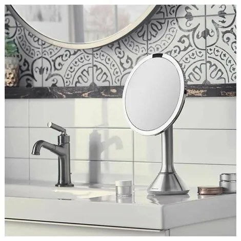Simplehuman Sensor Touch DUAL kozmetikai LED tükör, 5x nagyítás, matt ezüst