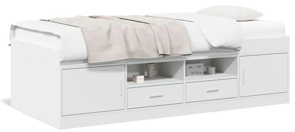 fehér kanapéágy fiókkal matrac nélkül 90x200 cm