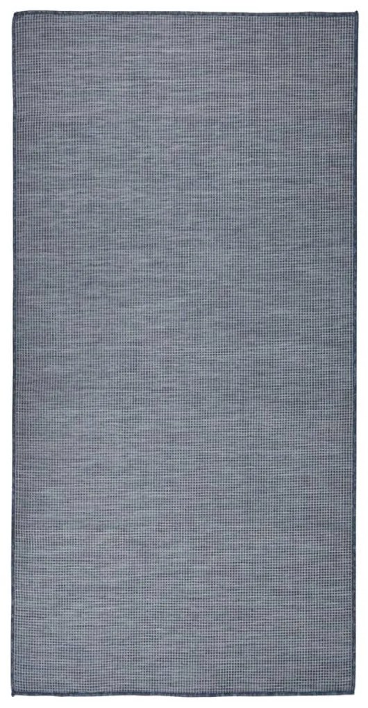kék lapos szövésű kültéri szőnyeg 100 x 200 cm