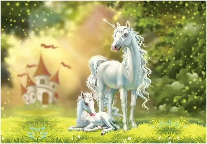 Fotótapéta Unikornisok Lány Fantasy 254x184