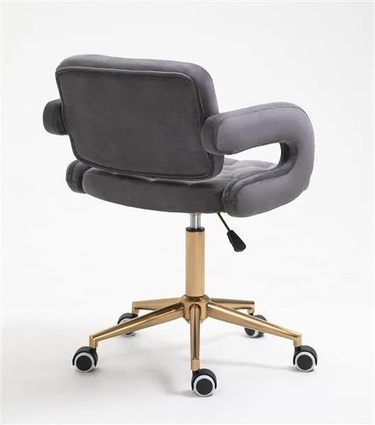 HR8403K Grafit modern velúr szék arany lábbal