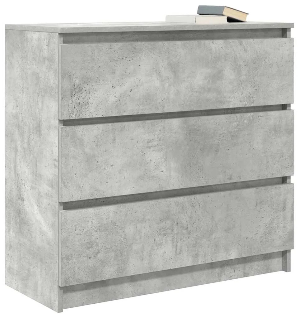 betonszürke szerelt fa tálalószekrény 80x35x76 cm