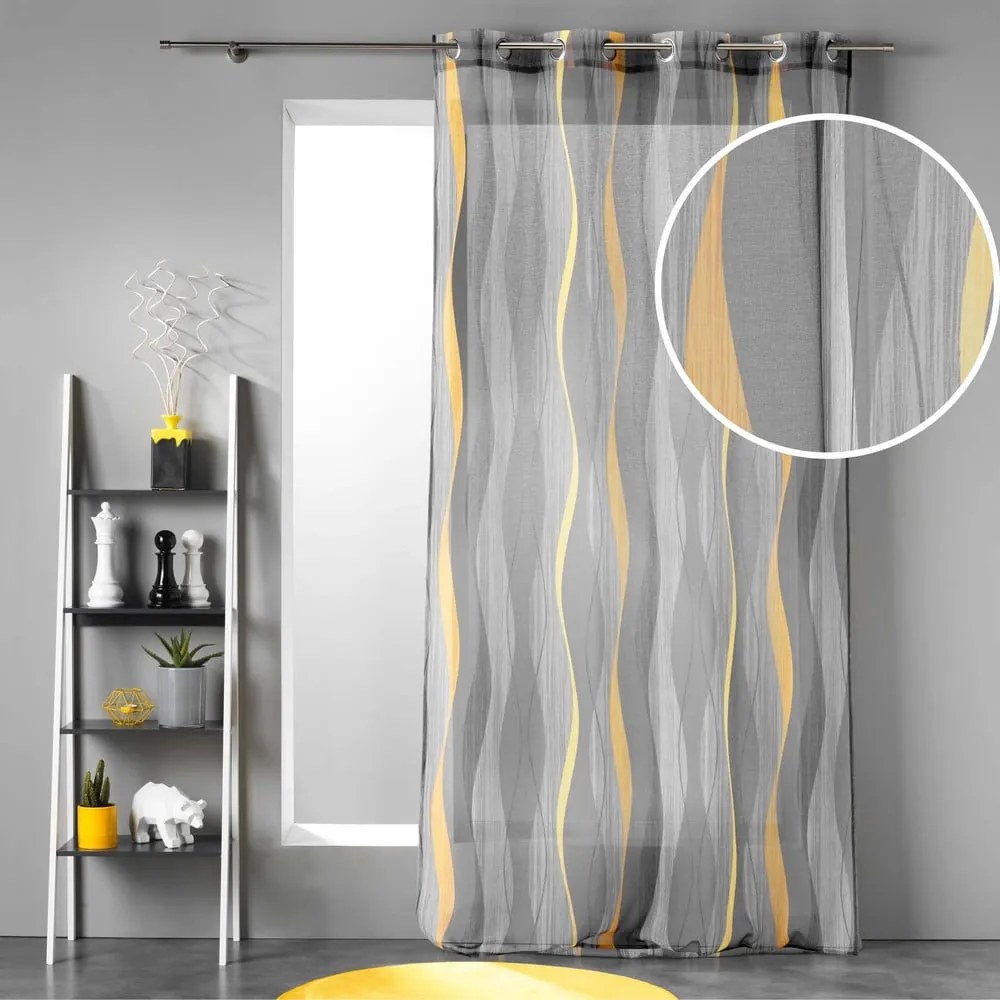 Szürke voile fényáteresztő függöny 140x240 cm Ondulys – douceur d'intérieur