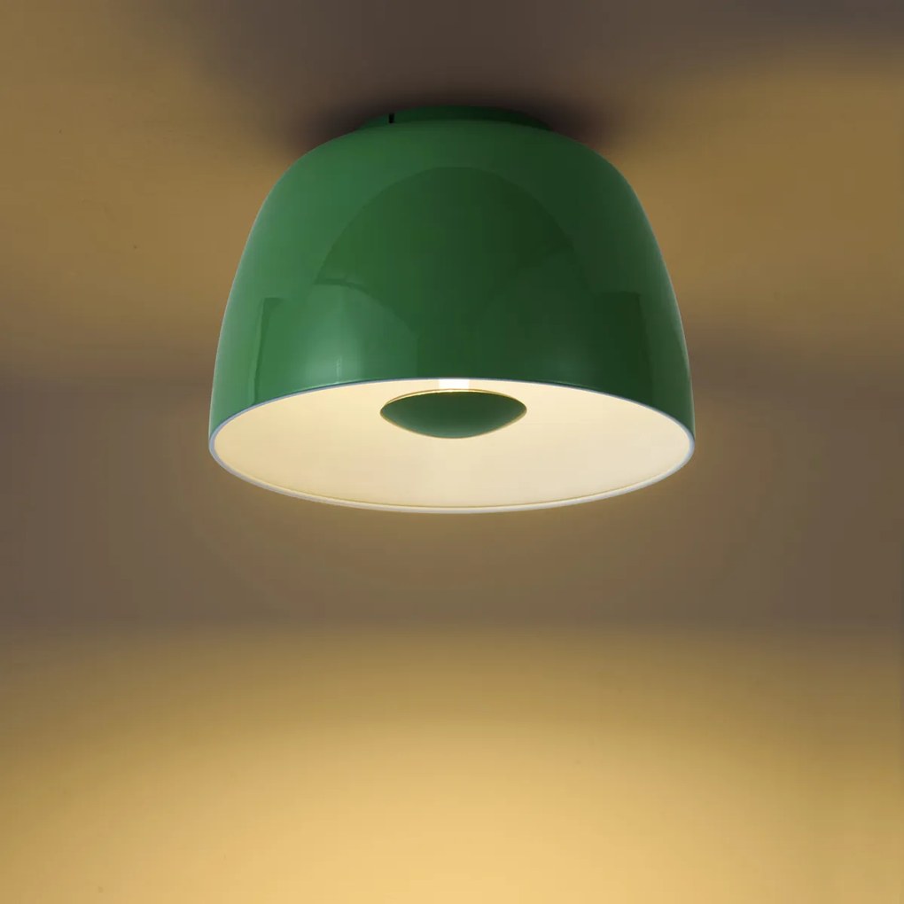 Retro mennyezeti lámpa zöld színben, fehér belsővel - Vera