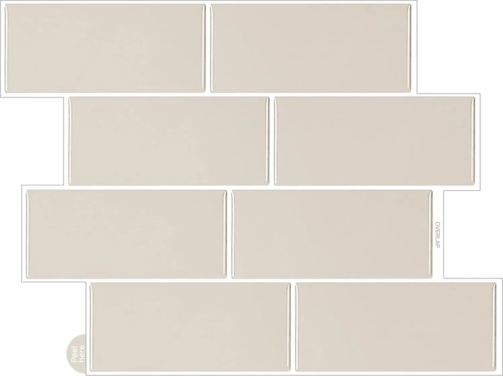 Öntapadós Csempe Wostick 10 Db 29 x 21 cm Bézs