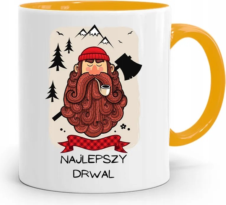 Favágó Bögre Sárga Születésnapi Ajándék fényképes nyomtatással