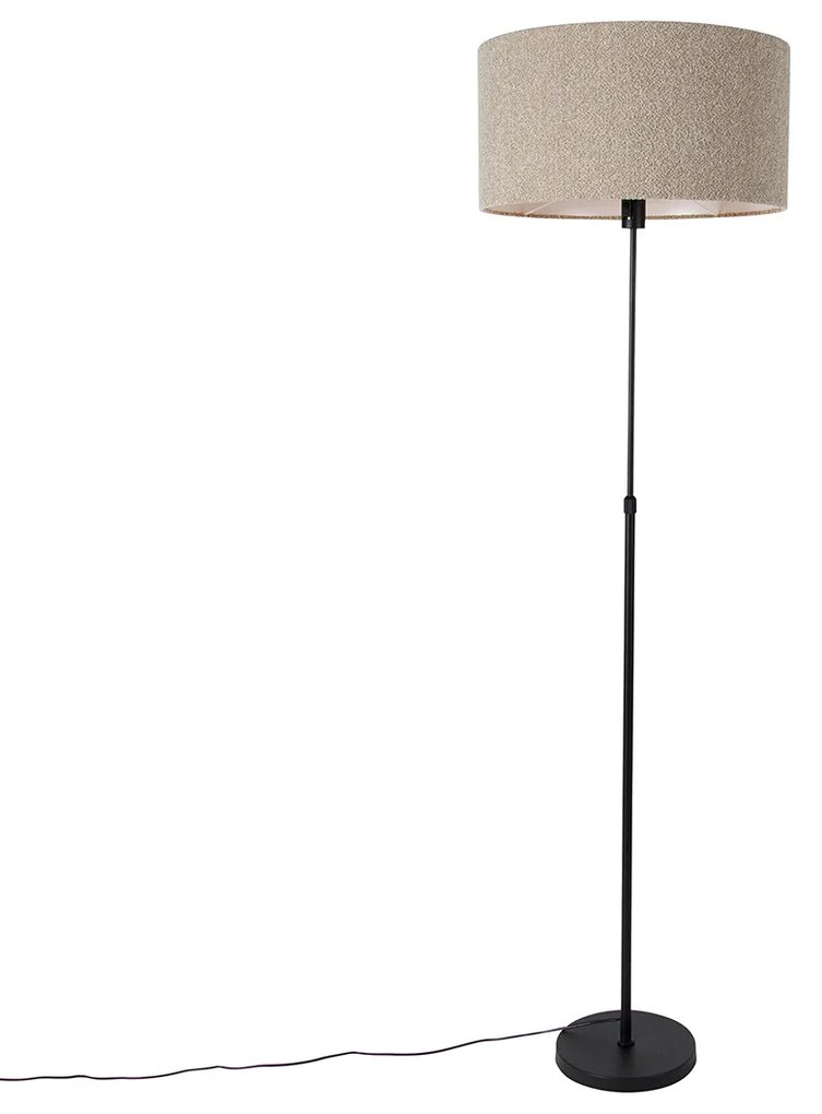 Állólámpa fekete állítható boucle ernyővel taupe 50 cm - Parte