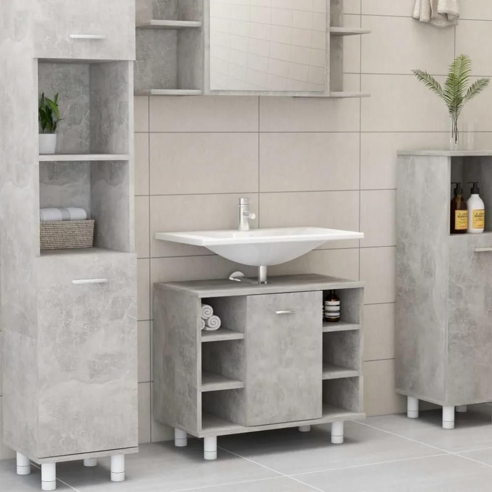vidaXL betonszürke forgácslap fürdőszobaszekrény 60 x 32 x 53,5 cm