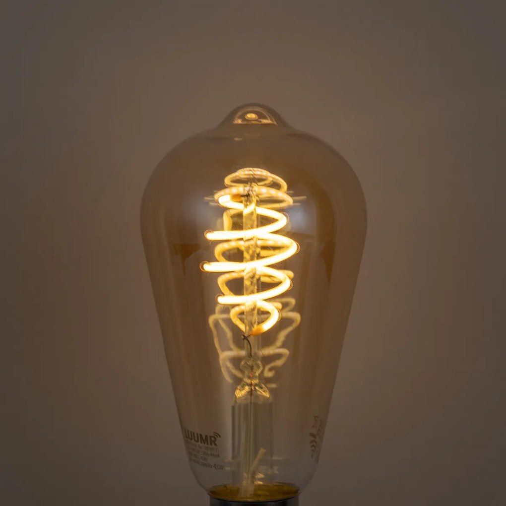 5 db Okos E27 Dimmelhető LED Izzó ST64 Borostyán 4.9W 320lm 2500K