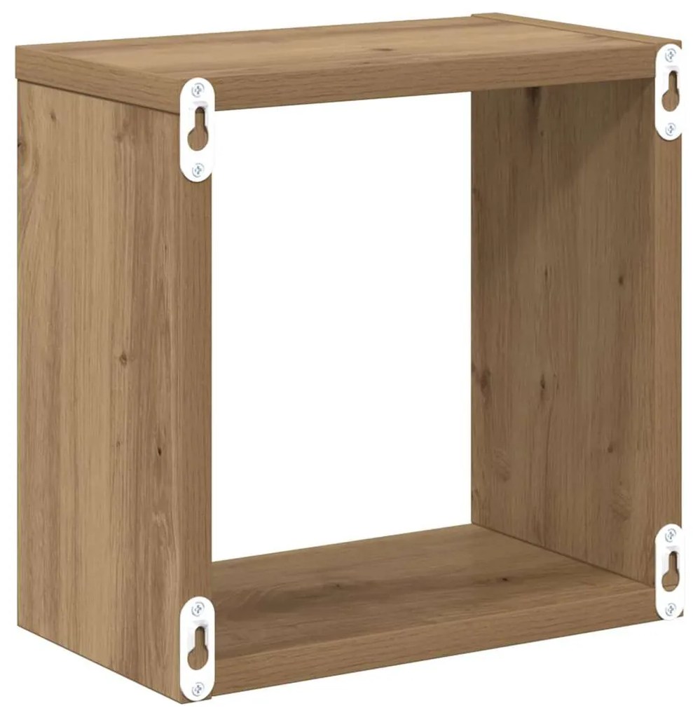 Fali Polcok 2 pcs kézműves tölgy 26 x 15 x 26 cm Faanyag