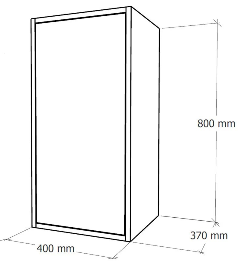 Boxie 1 ajtós fali szekrény 80x40x37 cm antracit