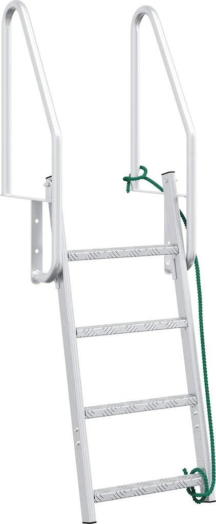 vidaXL 4 lépcsős stég létra Ezüst 58 x 77 x 166 cm Alumínium