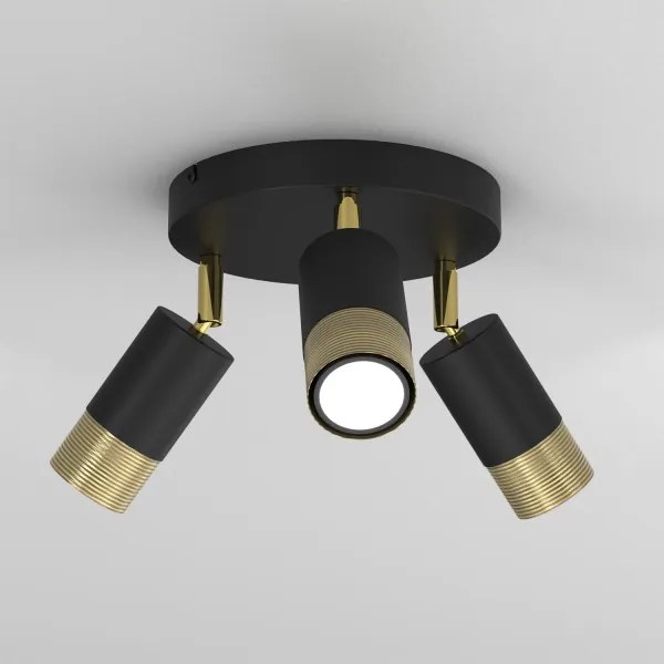 Spotlámpa LINK 3xGU10/8W/230V fekete/sárgaréz