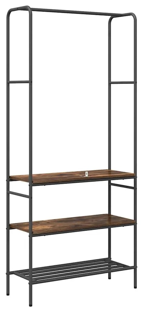 Ruhatartó polcokkal Füstölt tölgy 77 x 30 x 171 cm Faanyag