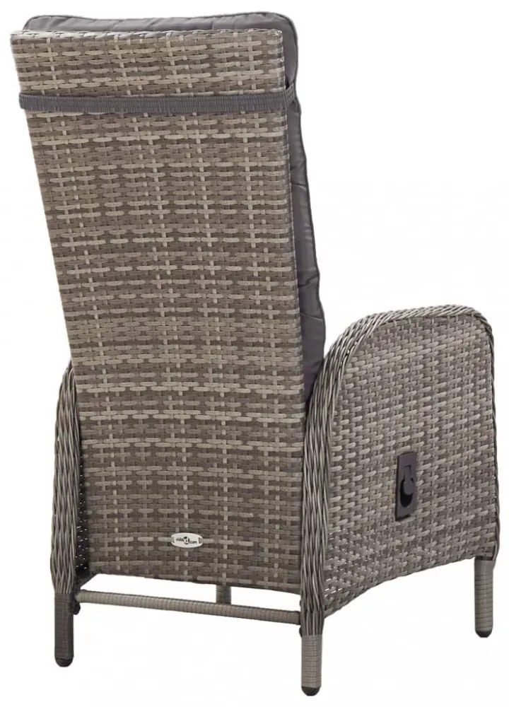 vidaXL 5 részes szürke polyrattan kerti bisztrószett