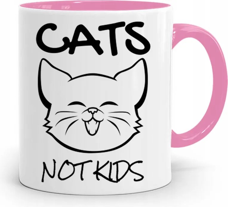 Rózsaszín Gyereknapi Bögre Cats Not Kids nyomott mintával