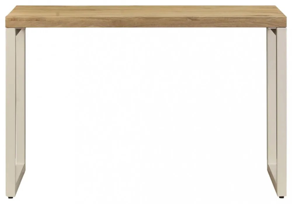 tömör mangófa és acél étkezőasztal 115 x 55 x 76 cm