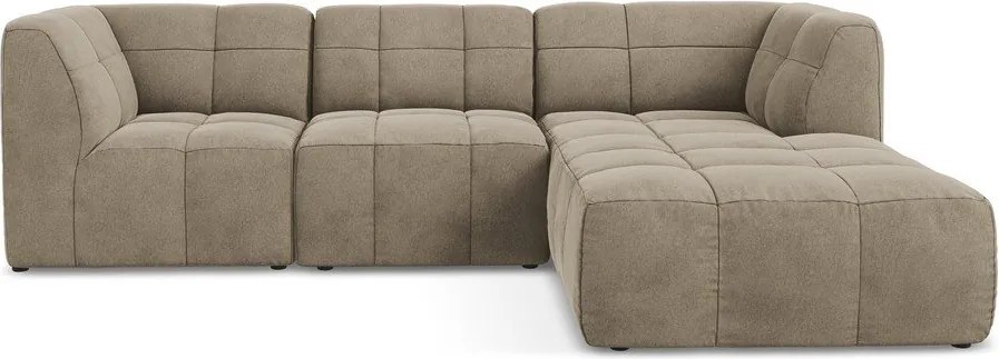 Barna bársony sarokkanapé (jobb oldali-heverő résszel) Aloha – Makamii