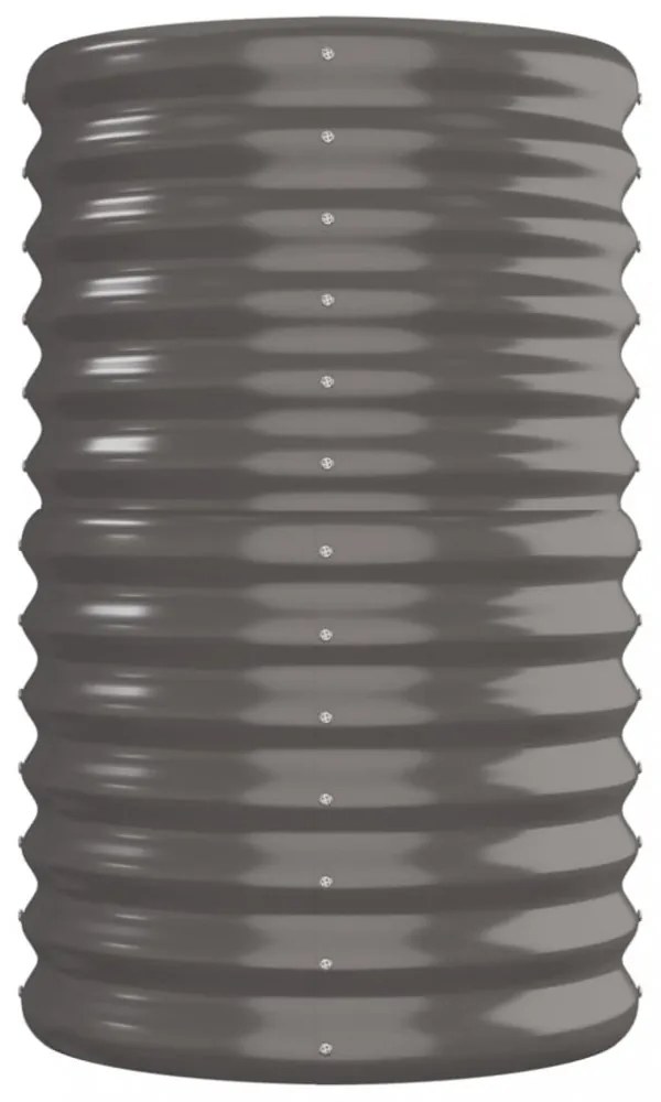 szürke porszórt acél kerti magaságyás 260x40x68 cm