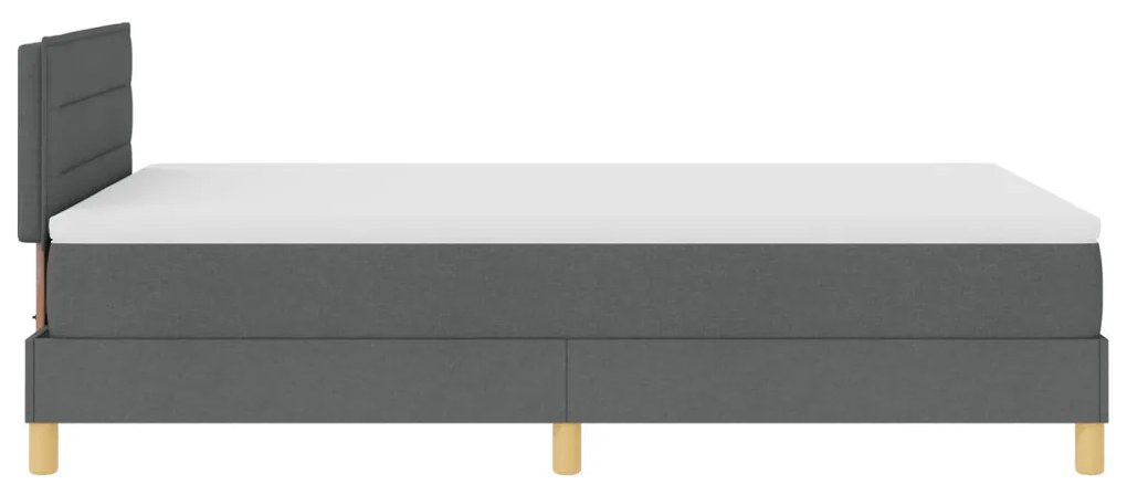 vidaXL LED Box Spring Ágy matracmal Sötétszürke 120 x 200 cm szövet