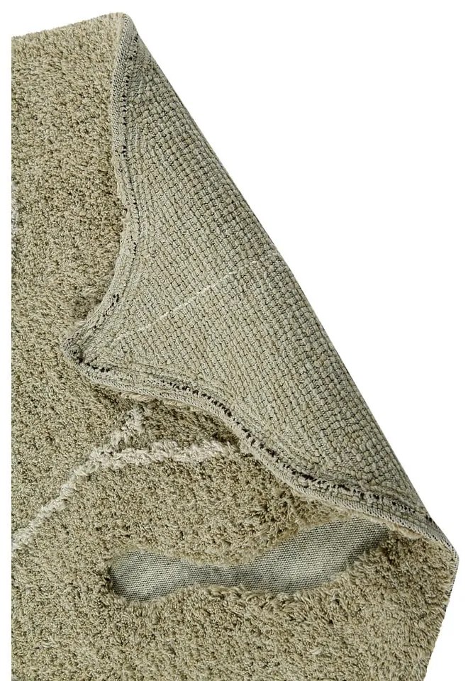 Khaki mosható kézi szövésű pamut gyerek szőnyeg 120x180 cm Monstera Olive – Lorena Canals