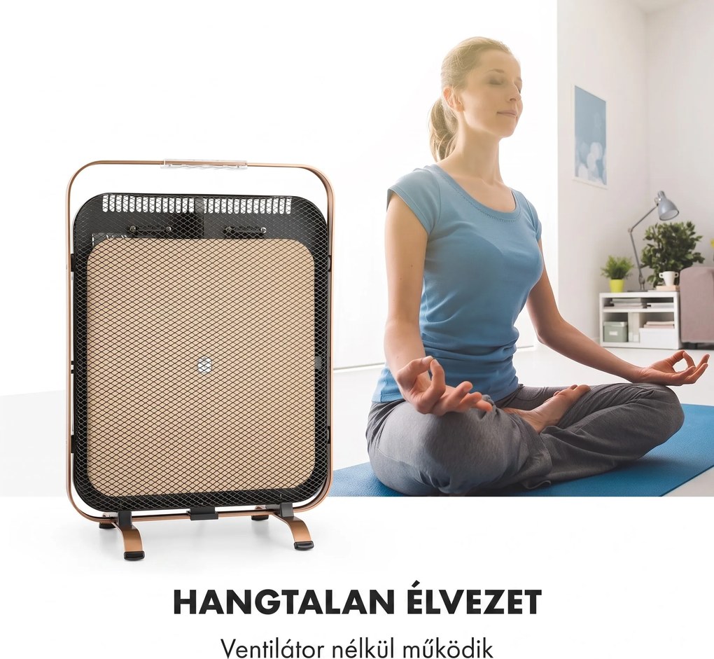 Klarstein HeatPal Marble Blackline, Infravörös hősugárzó, 1300 W, márvány, alumínium