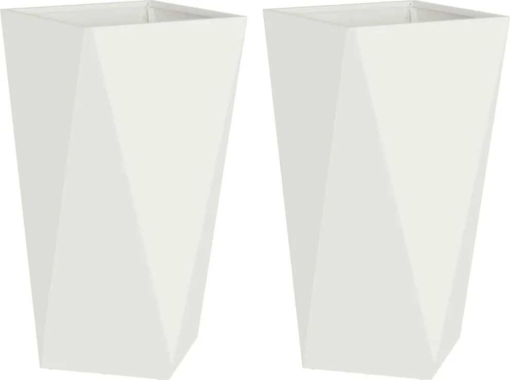 vidaXL Növénytartó 2 pcs Fehér 40 x 40 x 75 cm Acél
