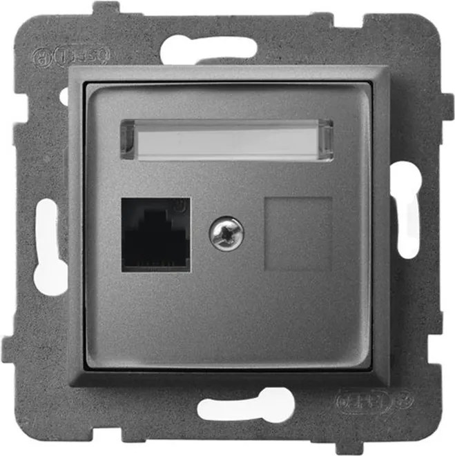 Ospel Aria matt szürke Cat.5e RJ45 fali aljzat (GPK-1U/K/m/70)