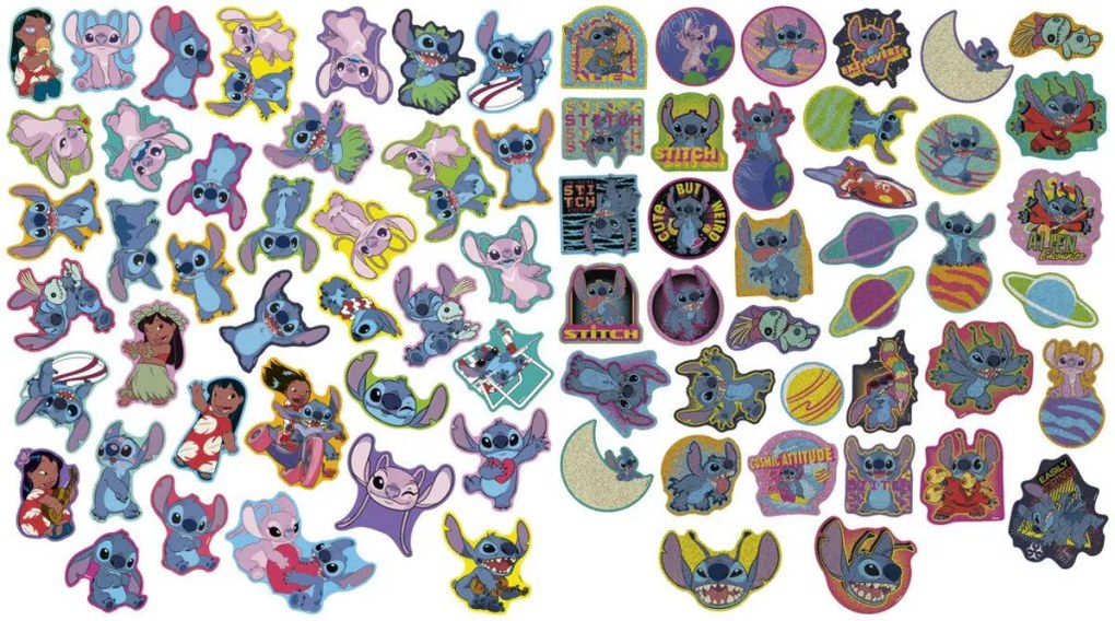 Disney Lilo és Stitch, A csillagkutya Weird forma matrica szett 75 db-os