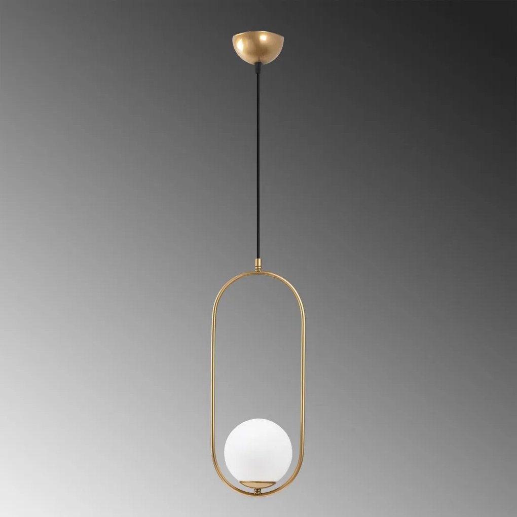 Mudoni MR-837-1 arany fém és üveg függőlámpa, Ø15 cm