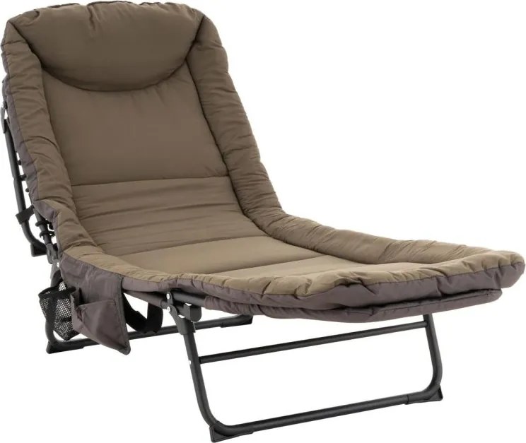 Kemping nyugágy párnával 175 x 65 cm khaki színű