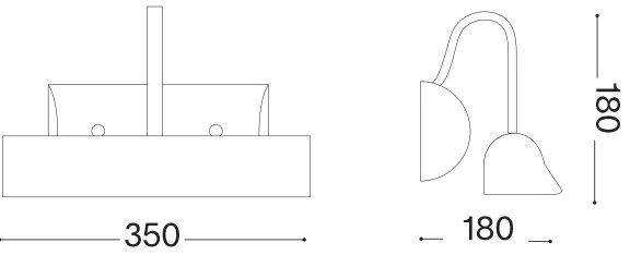 Ideal Lux - Képmegvilágító RETRO 2xE14/28W/230V réz