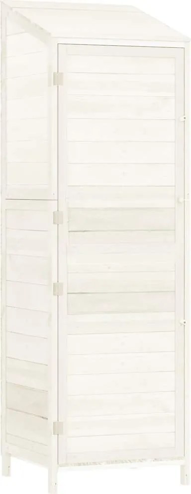 vidaXL fehér tömör fenyőfa kerti fészer 55x52x174,5 cm