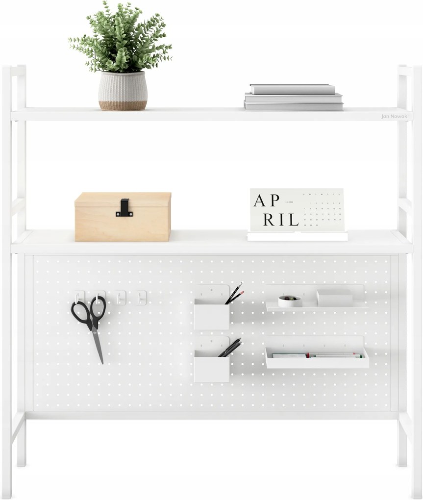 Jan Nowak Fém Íróasztali tartó 95 cm Perforált Jenny: Fehér