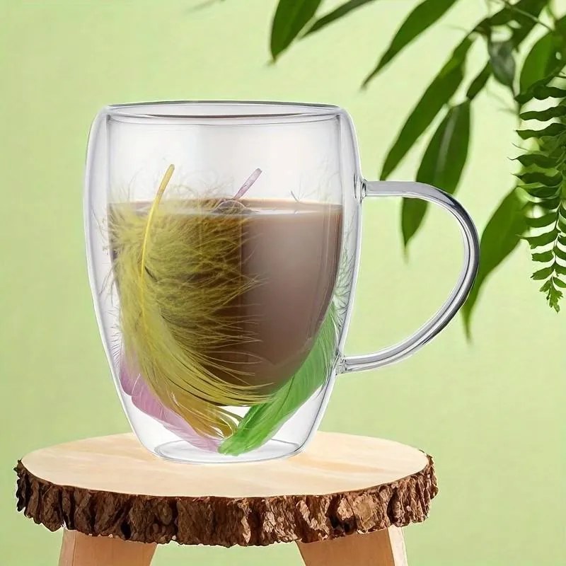 Duplafalú kávéscsésze tollakkal