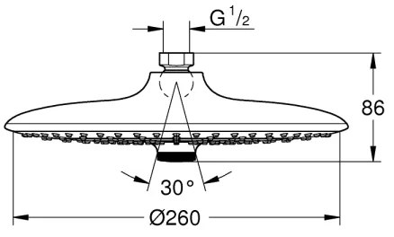 GROHE 26457000 - Zuhanyfej EUPHORIA 260 mm fényes króm