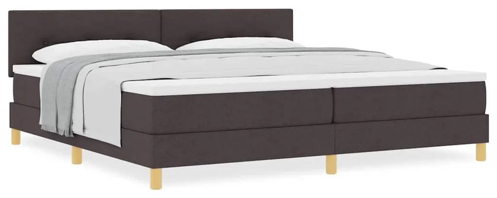 Boxspring ágy matraccal sötétbarna 200 x 200 cm szövet