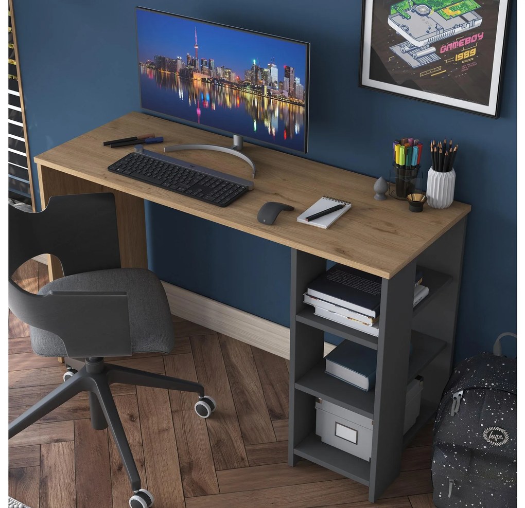 PC asztal Sikine 1 (dió + antracit) . 1094916