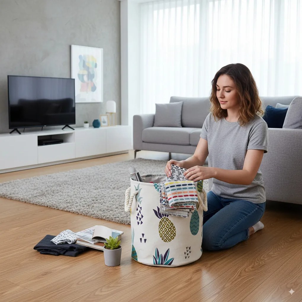 Ananászos tároló kosár 40 x 45 cm - l méret