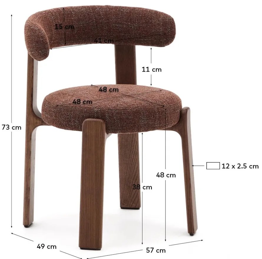 Barna kőrisfa étkezőszék Granite – Kave Home