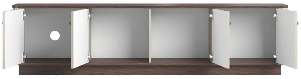 Vesper 4D TV-szekrény 187 cm talapzaton - kasmír / dió / arany fogantyúk