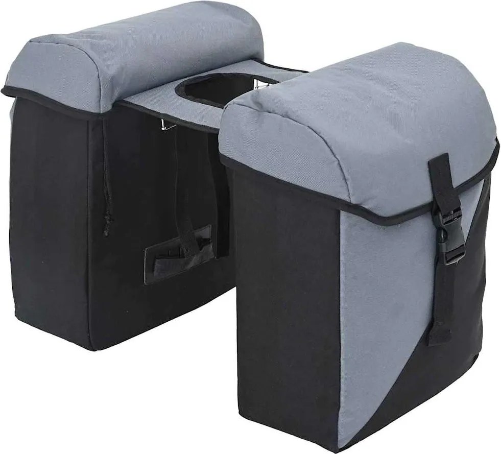 vidaXL Bicikli táska Szürke és fekete 31.5 x 15.5 x 40 cm Poliészter
